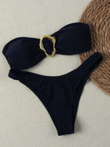 "2026 Sexy Bandeau Push-Up Bikini Set - Brazilian Thong Swimwear for Women"