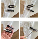 4Pcs Black White Polka Dot Acrylic Hair Clips Secure Hold Suitable for Daily Wear Bb Hairclip Party Outfits Hair Accessories