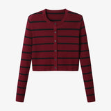 AS AW25 stripe knitting cardigan + sleeveless patch dress maxi matching set for woman clothing
