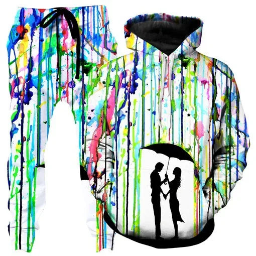 Colorful Abstract Mandala 3D Print Hoodies Pants Set Men's Sweatshirts Sweatpants Two Piece Suits Outdoor Tracksuit Man Clothing
