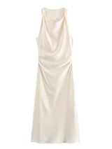 Satin Long Dresses for Women 2026 Summer Slip Midi Dress Woman Sexy Evening Party Dress Sleeveless Female Elegant Dresses