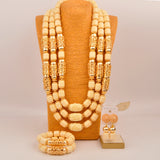 32inches 2Layers orange artifinal nigerian coral bead jewelry set wedding