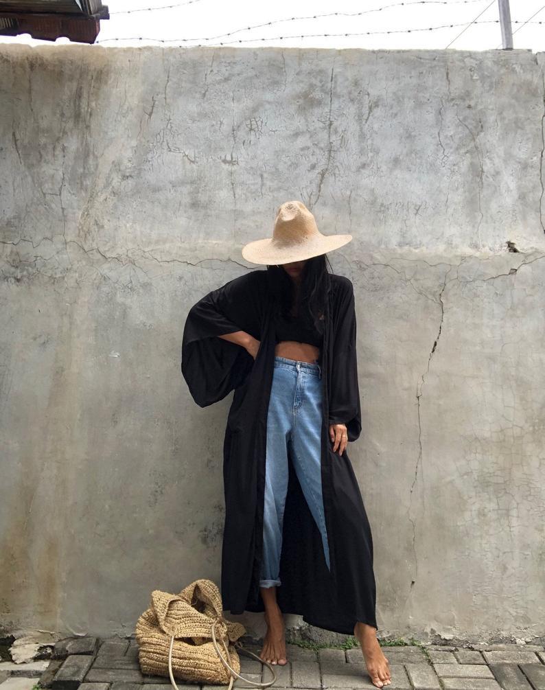 Solid Beach Cover Up Women Self Belted Wrap Kimono Dress Swimsuit 2025 New Robe Summer Beachwear Factory Supply