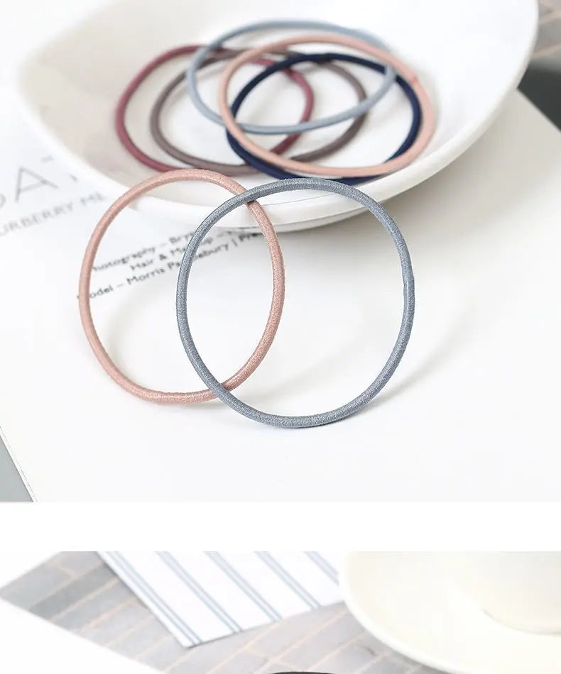 100PCS/Set Women 3.5CM Basic Nylon Elastic Hair Bands Ponytail Hair Scrunchie Rubber Bands Headband Hair Accessories Headwear