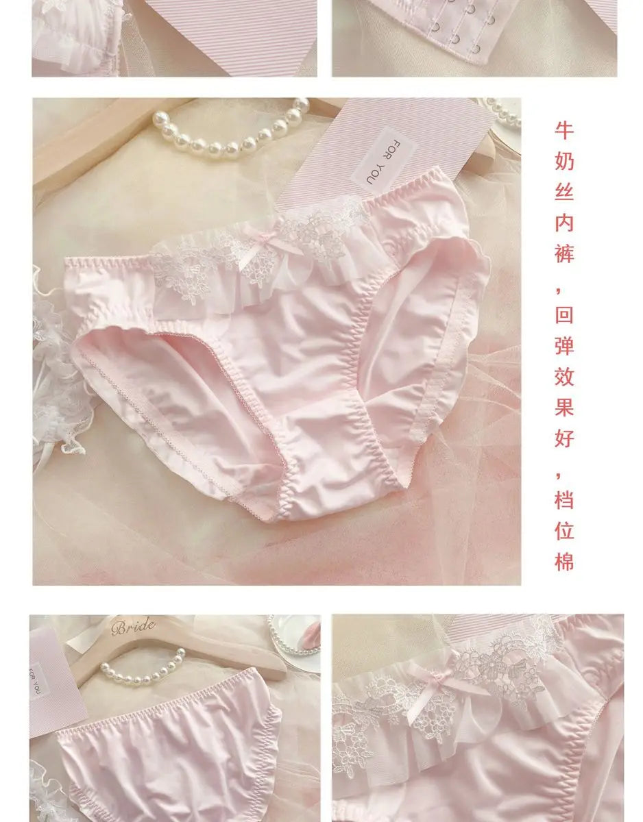 Teen Favorite! MOYISU Japanese Sweet Lolita Bra Set G Cup Heavy Steel Ring Support Heavy Lace Thin Cup Pure Sexy Large Bust CA