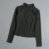 Women Zip Fitness Yoga Shirt Long Sleeve Sports Jacket Gym Top Activewear Running Coats Workout Clothes Woman