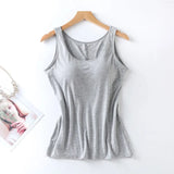 2026 Women's Vest Tops With Built In Bra Neck Vest Padded Slim Fit Tank Tops Sexy Shirts Feminino Casual Underlay shirt slimming