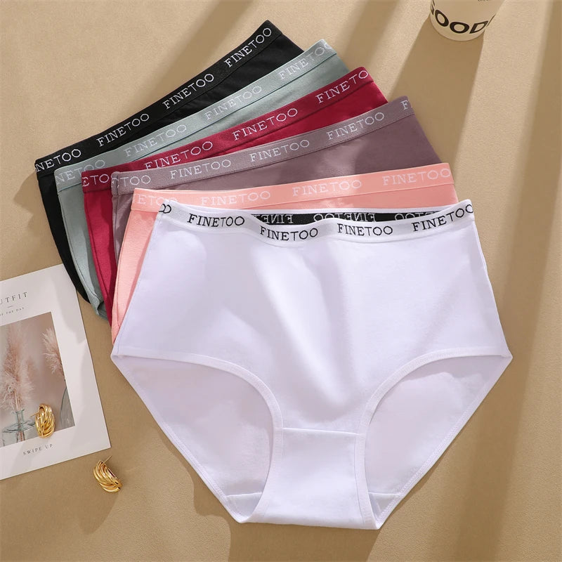 4Pcs S-XXL Cotton High Waist Underpants Women's Seamless High Elastic Belt Panties Comfortable Sports Briefs Breathable Lingerie