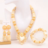 32inches 2Layers orange artifinal nigerian coral bead jewelry set wedding