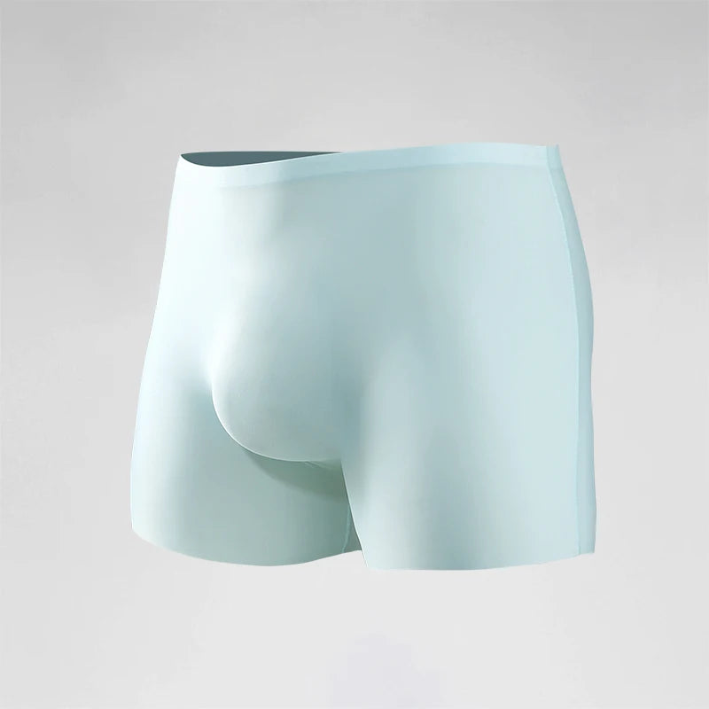 Men's underwear, men's 3D punched ice silk four-cornered pants, seamless thin, flat-cornered pants, extended sport, summer