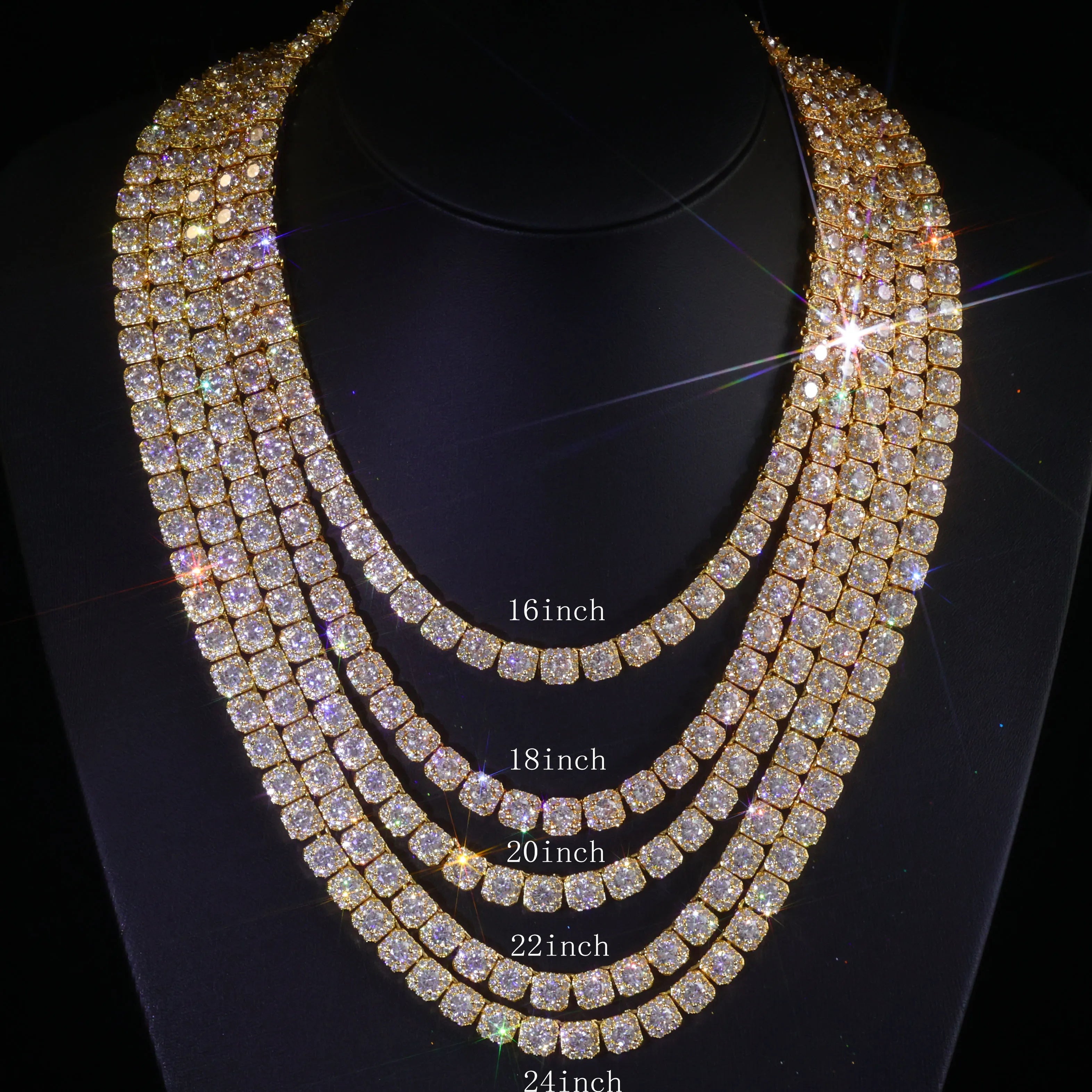 HHIOK Clustered Diamond Tennis Chain Miami Tennis Link Bracelet for Women 7MM Iced Out CZ Cuban Necklace Hip Hop Jewelry Gifts