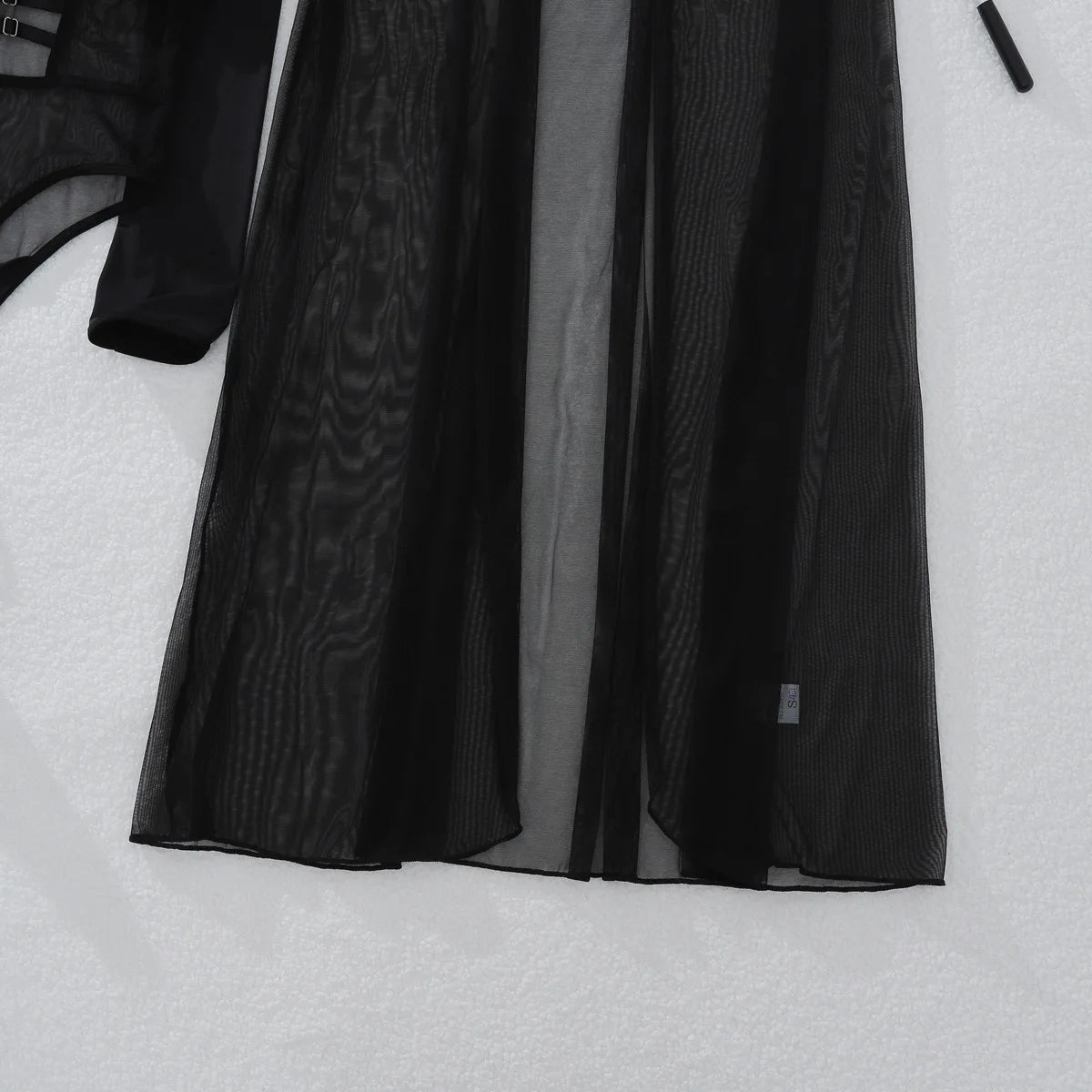 2025 New Perspective Mesh Body Shaping Jumpsuit Women's Sexy Splicing Split Skirt Female See Through Underwear 3-Piece Brief Set