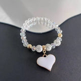 Luxury Love Gold Hotan Jade Lady Bracelet, Leaf Love Double Layer Girl Bracelet Jewelry Gifts