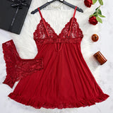 Tulle Ultra Sexy Nightgown V-neck Bra Open Sleep Skirt Night Erotic Dress Woman Sheer Pajamas Lingerie Thongs Luxury Kit