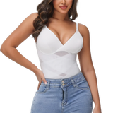 Women Cross Tummy Control Shapewear Sexy Mesh Slimming Waist Briefs Bodysuit Thin Breast Cup Body Shaper Butt Lifter Smooth Body