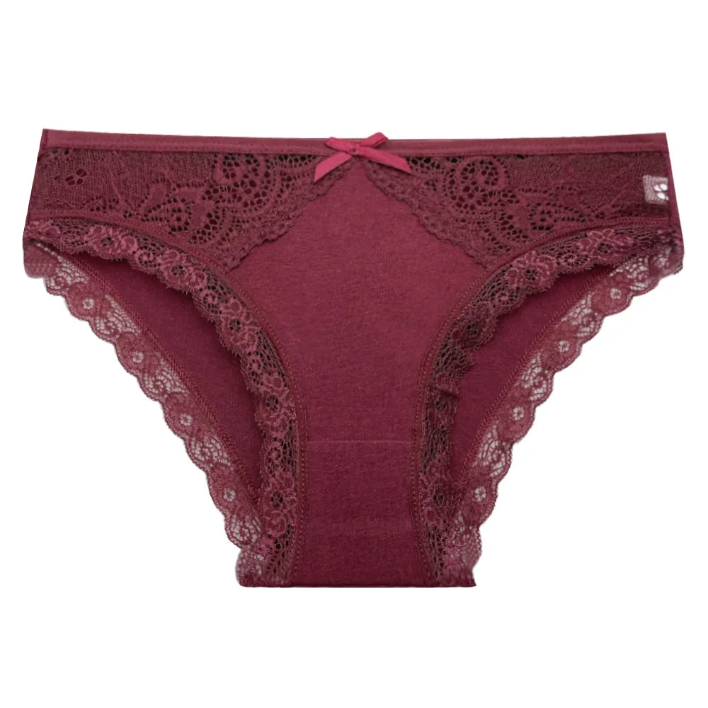 5 PCS/SET New Arrival Low Rise Ladies Sexy Lace Panty Underpants Panties For Women Lingerie Cotton Briefs