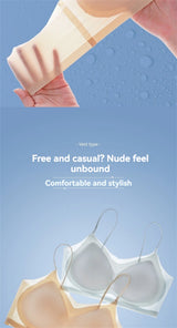 Ultra-Thin Breathable Ice Silk Top Bra Women's Seamless Back Halter Vest Wrap Bra Small Chest Together