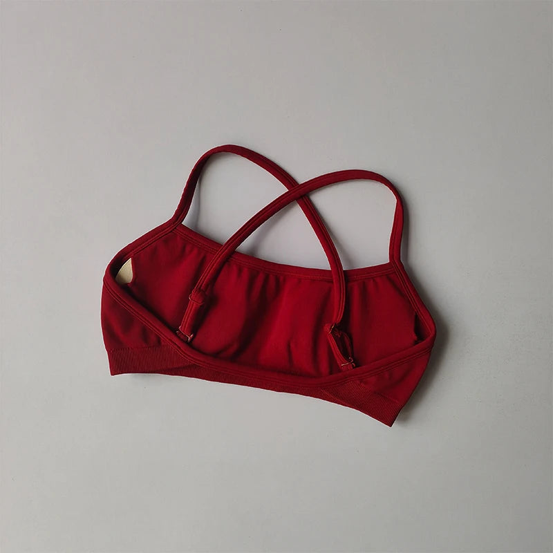 Gathering Shock-proof and Beautiful Back Seamless Sports Bras Gym Women Top Crop Tube Yoga Tops Fitness Scrunch Bum Workout Suit