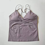 NCLAGEN Vision Twist Front Longline Top Women's Seamless Thin Straps Yoga Gym Workout Vest Running Tank Tops Fitness Clothing
