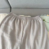 Youth Men's Slim Fit New Pajama Set Solid Color Short Sleeve Lapel Top and Elastic Shorts Pajamas Summer Loungewear Sleepwear