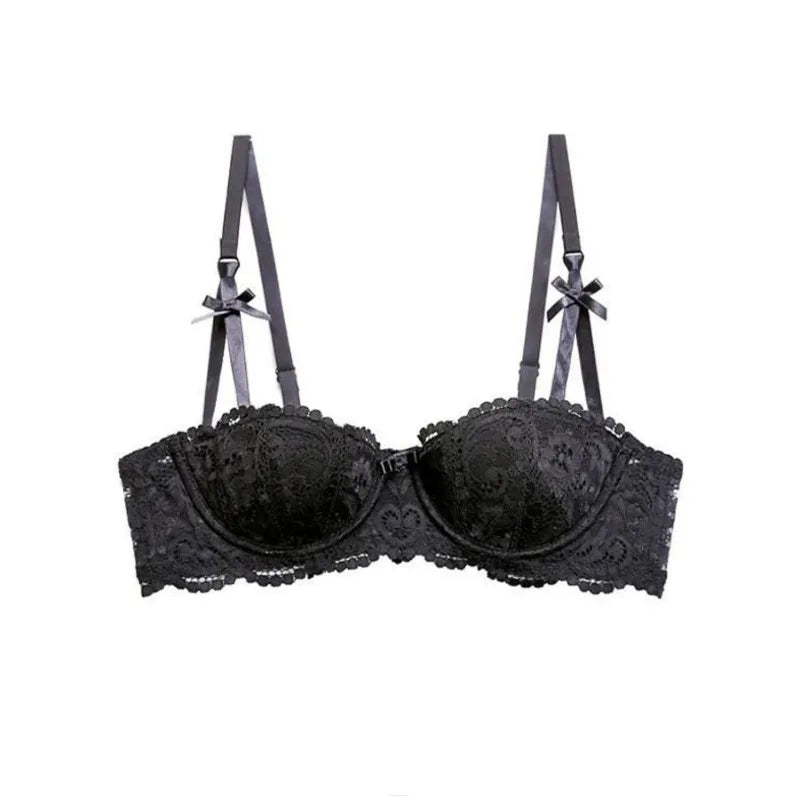 Women Bras Sexy Lace Half Cup Push Up French Style Lingerie Soft Deep V Top Breathable Back Closure Thin Bralette Ropa Mujer