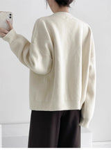 AOSSVIAO Women Cardigans Sweater O-neck Autumn Winter Knitted Loose Cardigans Solid Single Breasted Womens Sweaters