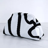 Women's Striped Beach Clutch Bag Versatile Small Woven Crochet Handbags Purses Knitting Dumpling Clutch Casual Bag
