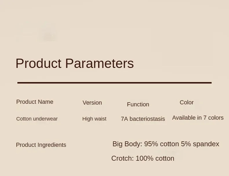 3PCS Woman High Waist Briefs Breathable Underwear Women Large Size Lingerie Pure Cotton Sexy Underware Triangular Panties Female