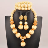 32inches 2Layers orange artifinal nigerian coral bead jewelry set wedding