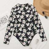 2026 Surfing Sport Swimsuit Long Sleeves Women One Piece Swimsuit  Swimwear Solid Monokini Bathing Suit Tropical Bodysuit Female