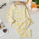 2-piece Summer Children's Comfortable And Versatile Cute Short sleeved Shorts Set For Boys And Girls Casual Home And Outdoor Set
