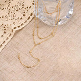Stainless Steel Lariat Necklace Gold Plated, Dainty Long Necklace Laryered Necklaces For Women Girls, Y Shape Drop Pendant