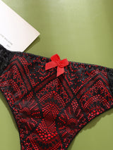 Sexy Women's G-String Panties Transparent Mid-Low Rise Ladies Underwear Color-Block Female Intimates Lingerie