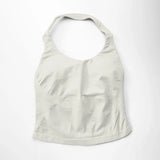NCLAGEN Gym Halter Top Woman Longline Strappy Tank Padded Yoga Clothing Fitness Workout Running Activewear Pilates Clothes