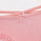 3PCS/Set Women Cotton Panties Sexy Low Rise Lace Brazilian Panties Hollow Out Soft Breathable Lingerie Female Bow Underwear S-XL