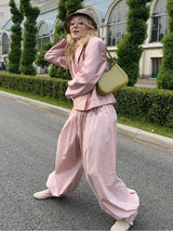 Bornladies Autumn Womens 100% Cotton Loose Lantern Style Wide Leg Pants Street Style Casual Lazy Pants Fashion Trousers
