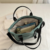 Trending Women Waterproof Nylon Tote Bag Large Capacity Lightweight Crossbody Bag for Student Work Travel Gym