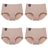 Falllsweet 4Pcs/Set Seamless Silk Briefs For Women Mulberry Silk Panties Comfortable Underpants Soft Lightweight Underwear M-2XL