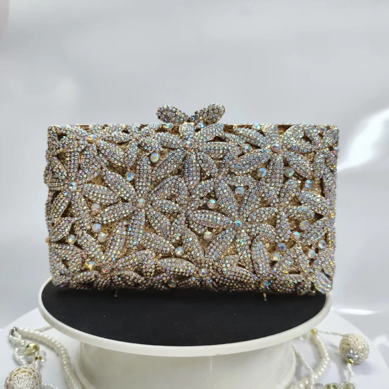 New Rhinestone Clutch Purse Women Elegant Wedding Party Bride Bag Prom Evening Handbag Sparkly Crystal Diamond Birthday Gift