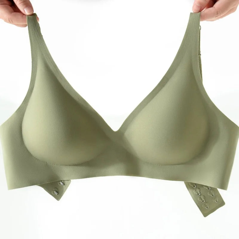 Push-Up Seamless Bras For Women Non-wire Brassiere V-neck Bralette Removable Pads Sports No Trace Underwear Sexy Lingerie S-3XL