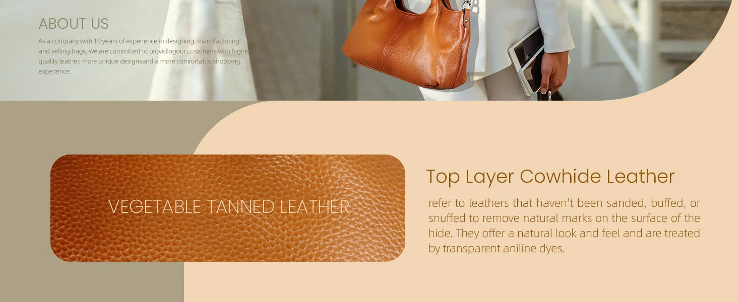 Genuine Leather Shoulder Bags and Quiet Luxury Handbags for Women Purses Designer Cross Body Hobo Medium Size Tote Bags