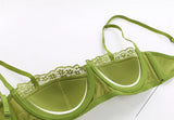 Underwear Thin Section Women's Big Breasts Show Small Gathered Breasts Anti-sagging French Sexy Lace Half Cup Beautiful Back Bra