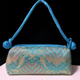 Fashion Shoulder Bag Women Handbag Luxury Embroidered Silk Bag Female Purse Small Cute Cosplay Cheongsam Flower Satin Tote Bag