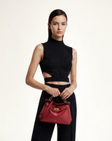 JW PEI Lucia Top-Handle Bag Luxury Designer Crossbody Shoulder Bag for Women Elegant Turn Lock Vegan Leather Messenger Purse
