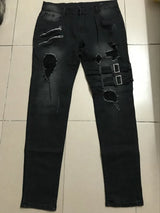 2023 Plus Size Straight Jeans Man Pants Spring Summer Boyfriend Jeans Streetwear Skinny Zips 3 Colors Cacual Long Denim Trousers