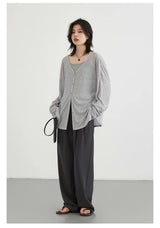 CHIC VEN Women's Cardigan New V-neck Long Sleeved Female Shirt Female Jumpers Sun Protection Woman Top Spring Summer 2026