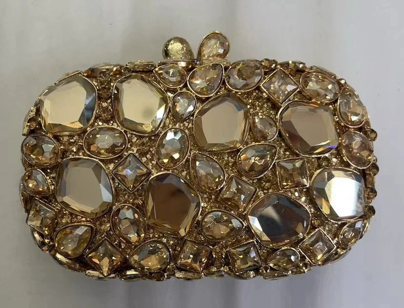 New Rhinestone Clutch Purse Women Elegant Wedding Party Bride Bag Prom Evening Handbag Sparkly Crystal Diamond Birthday Gift