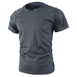 Men Summer Quick Dry Breathable Elastic Military Tactical Shirts Pullerover Hiking Camping Tops Climbing Tees Sports Gym T-shirt
