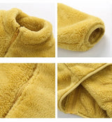 Solid Color Fashion Children Plush Coat Autumn Winter Warm Baby Girl Boy Casual Jacket Greatcoat Kids Clothing Toddler Outerwear