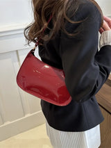 HOMEFISH PU Leather Underarm Bag Solid Color Women Fashion Daily Commuter Shoulder Bag Versatile Mini Handbag for Shopping